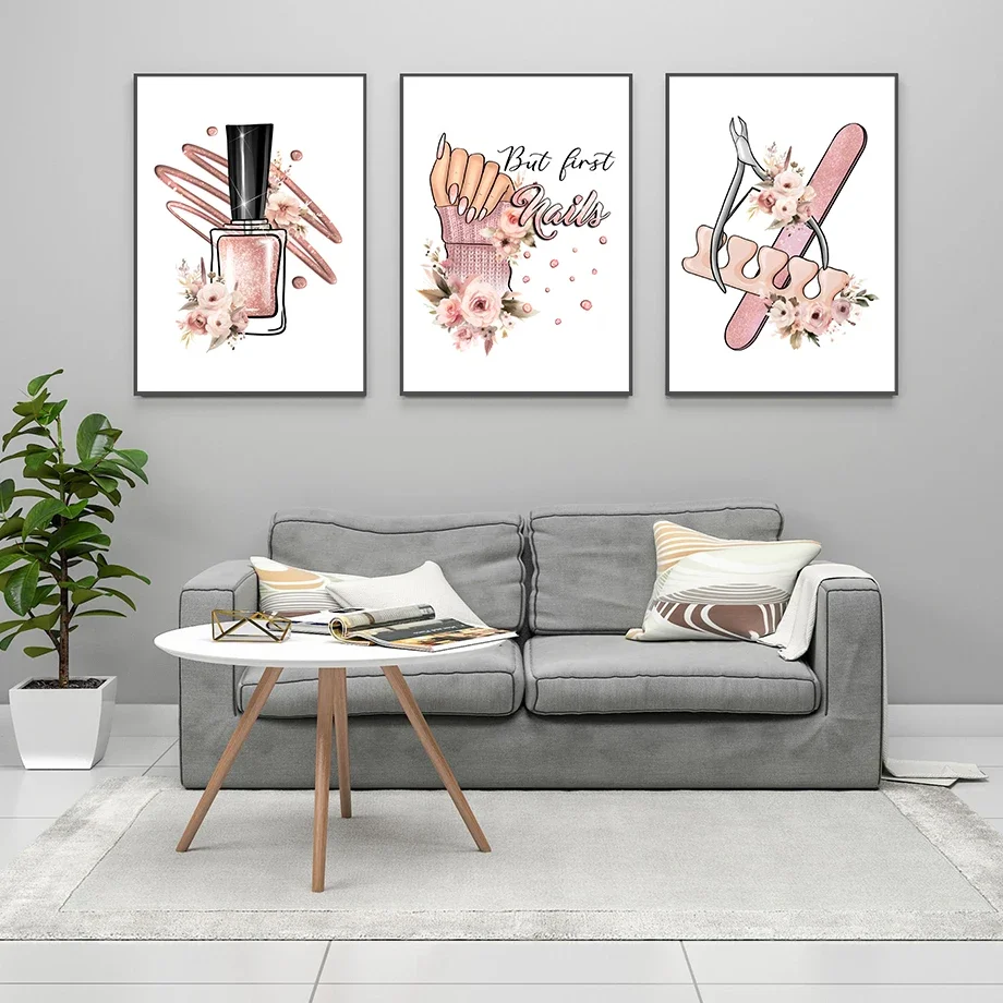 Schönheitssalon Zeichen Maniküre Poster Druck Manikürist Geschenke Nagel Studio Wand Kunst Leinwand Nordic Hause Wohnzimmer Dekor