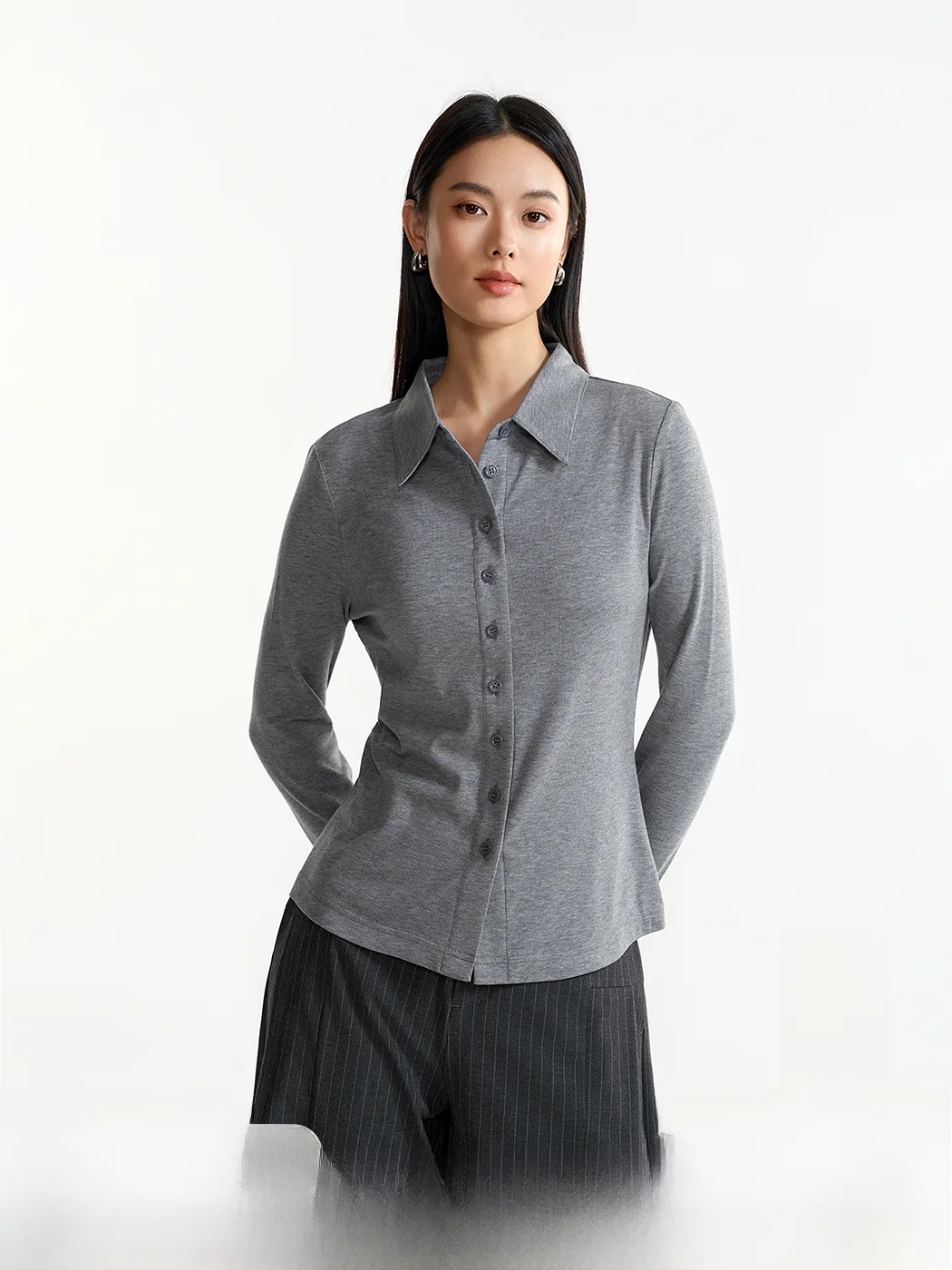 

Learsel Wool Slim Fit Ne Knitwear Classic Single Button Open Cardigan Soft Long Sve Commute Sle Women's irt