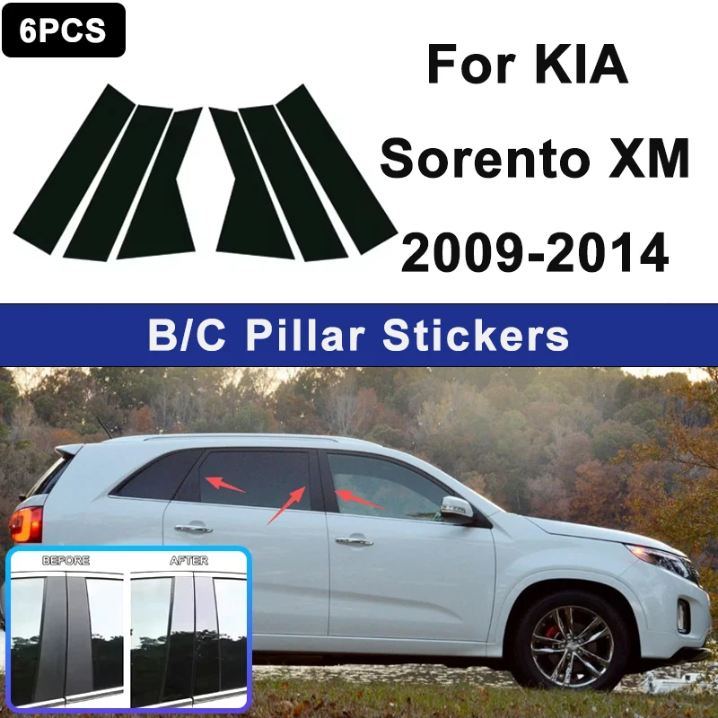 

For KIA Sorento XM 2009-2014 Window B C Pillar Post Cover Trim Stickers Door Column Decorative Exterior Accessories