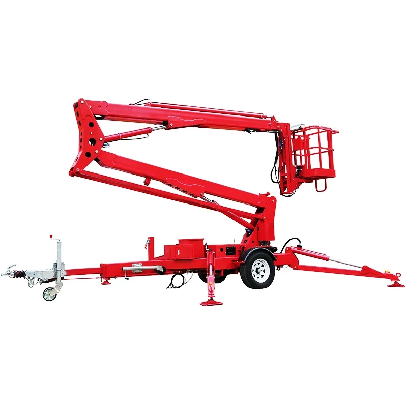 Portable Lifter Telescoping 12m-24m Aerial Trailer Towable Manlift Tow Behind Small Boom Man Lift
