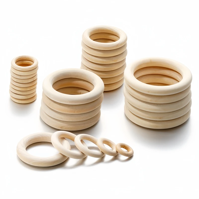 

Кольца из натурального дерева 15-100 мм, незаконченное кольцо для прорезывания зубов из цельного дерева для поделок своими руками, деревянные обручи, украшения, разъемы, аксессуары для макраме