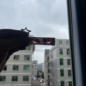 Arylischer Dämon -Tötungs -Schlüsselbund, Rengoku Kyoujurou, rechteckige leuchtende Augen, Standard -Doppelseiten, Anhänger -Rucksack, Weihnachtsgeschenk 6 Hauptverkäufe Tanjiro Kamado Ohrringe - №5