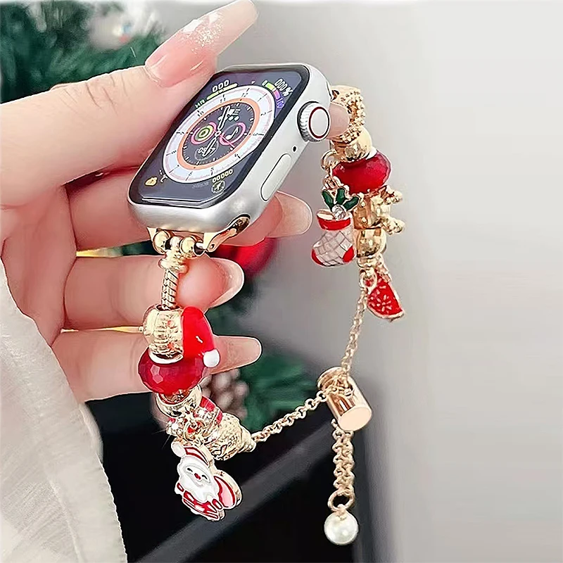 1pcs Christmas Gift Strap For Apple Watch Ultra SE Series 10-1 Women Bracelet Band 49/45/44/42mm 38/40mm For Iwatch Strap 41mm