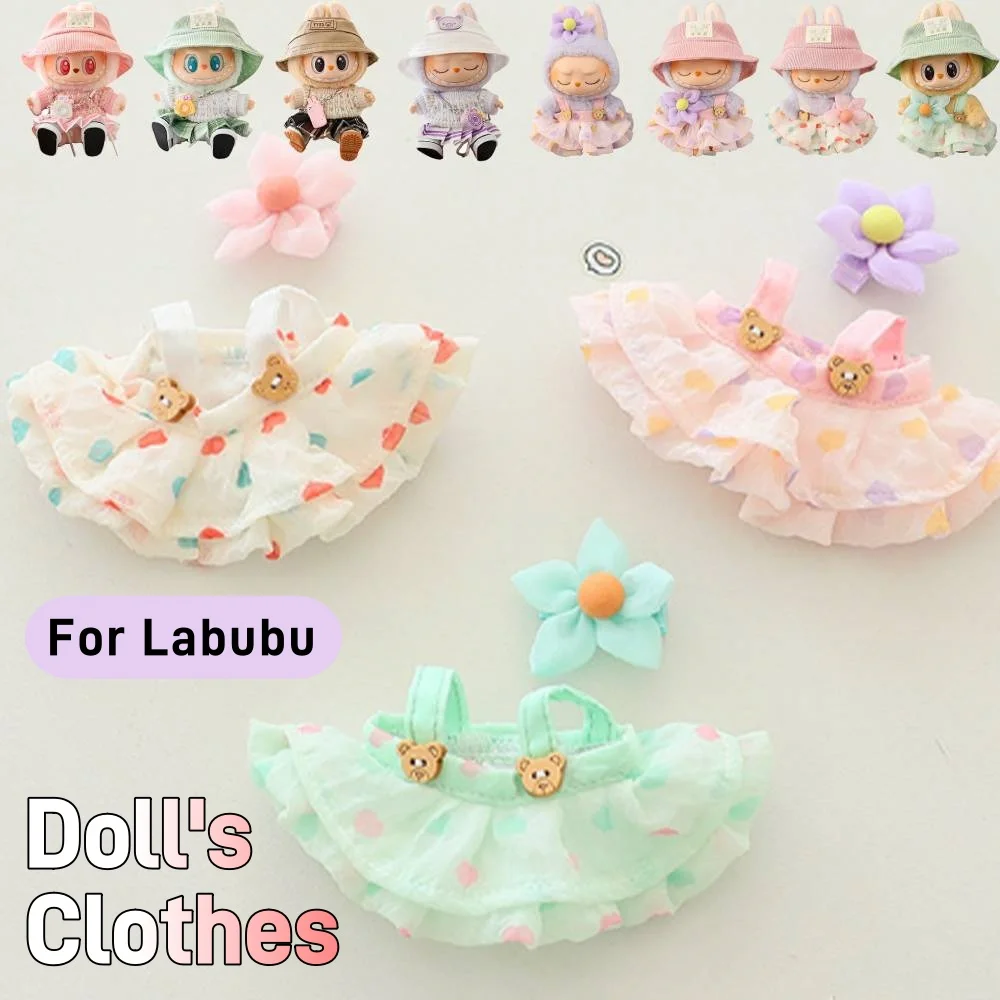 

Мини-кукольный наряд, милый плюшевый свитер для одежды Labubu, мягкий вязаный свитер, костюм Kawaii Bear, комплект платья для куклы 15-17 см