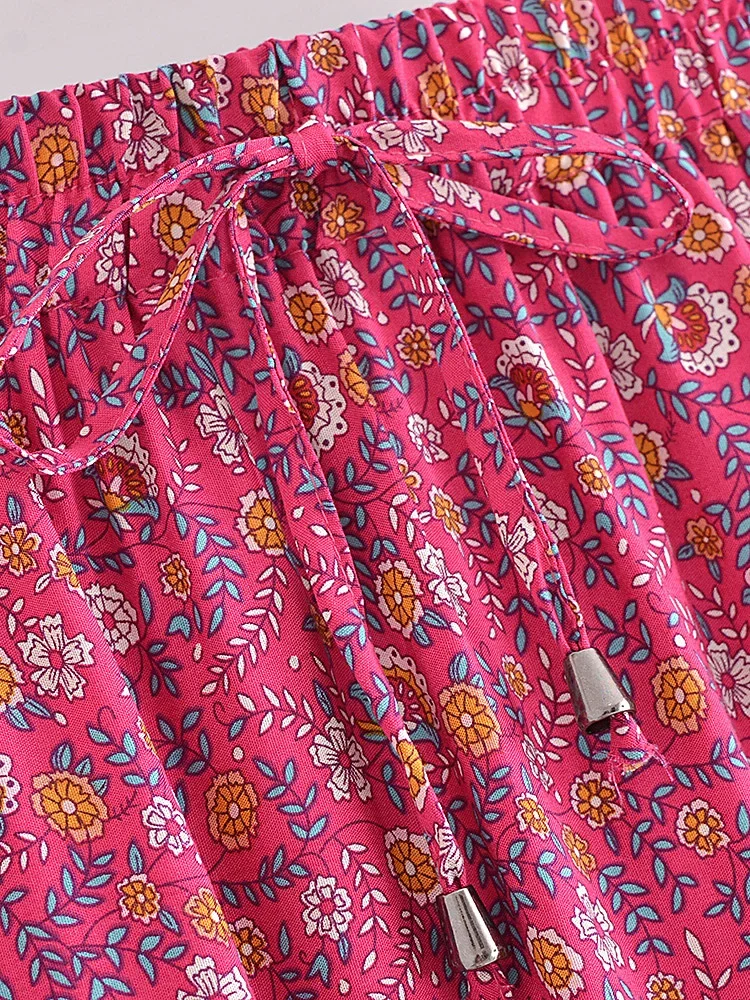 Jupe Femme Alfani – Taille 8 – Motif Floral Paisley Bohème – Violette – Coton
