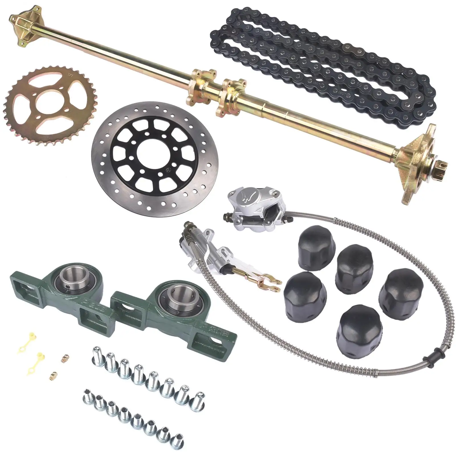 AP01 Rear Live Axle Kit w/ Brake Assembly & Chain for ATV Go Kart Quad Drift Trikes