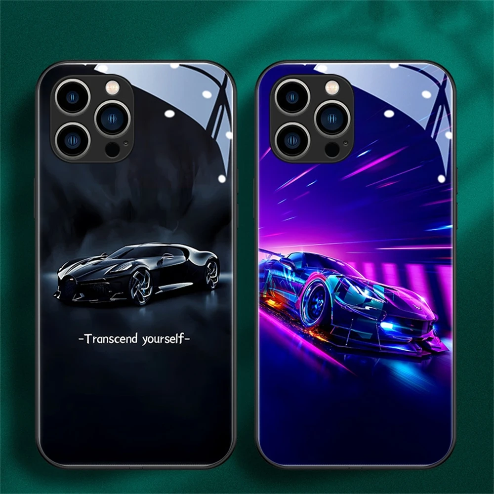 

Luxury Sports Car Design LED Call Light Phone Case For Samsung S24 S23 S22 S21 S20 Note 10 20 Plus Ultra A54 A14 Lighting Cover