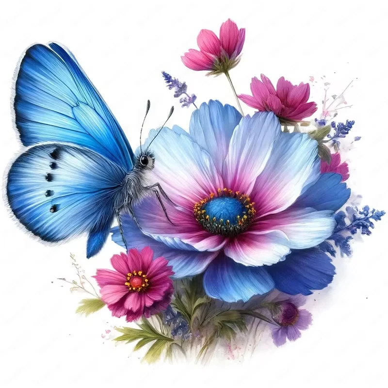 Blue Butterfly Wall Sticker Toilet Lid Stickers, Bedroom Entrance Living Room Porch Home Decora Waterproof Decals Stickers M1674