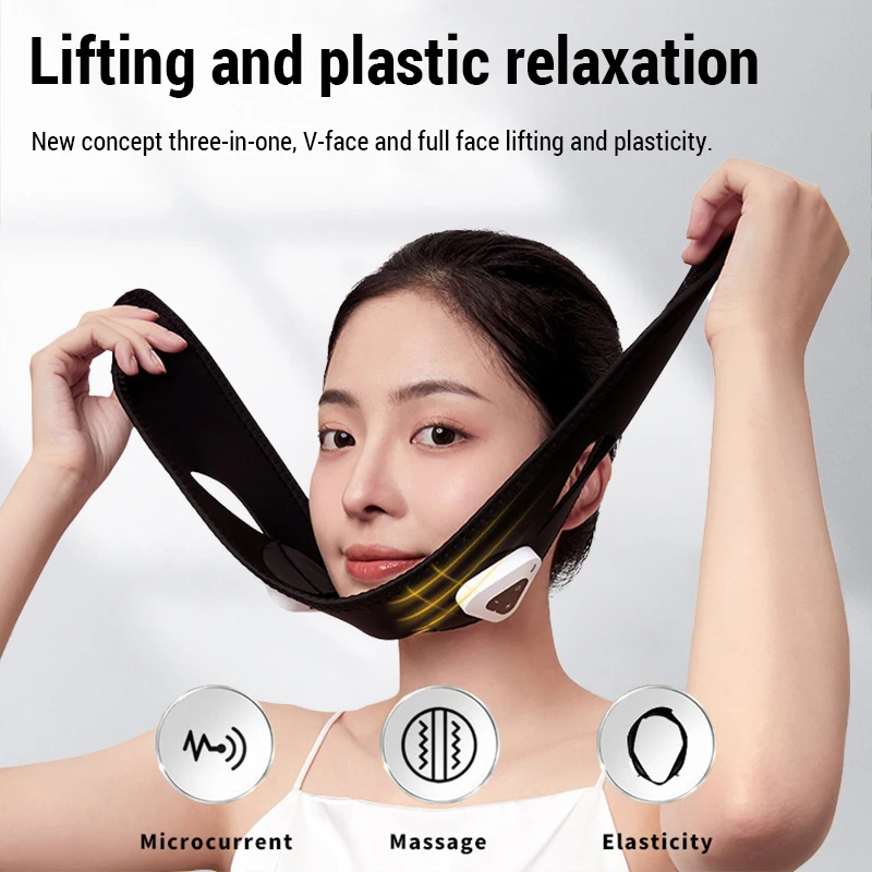 EMS 얼굴 리프팅 마스크 이중턱 감소 전기 볼 리프트 업 벨트 얼굴 모양 EMS 페이스 슬리밍 마사지기 뷰티 스킨 케어