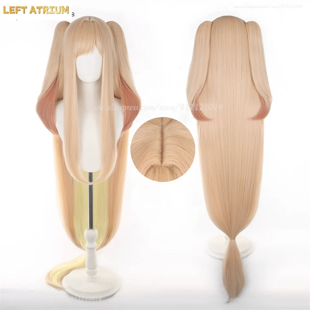 

Anime Kaguya Cosplay Wig 130cm Orange Mixed Color Wigs With Ear Ponytail For Women Cos Heat Resistant Synthetic Hair Halloween
