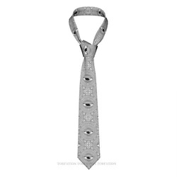 Corbata de cuello con estampado de ojos para hombre y mujer, corbata ajustada a rayas, ropa de diario