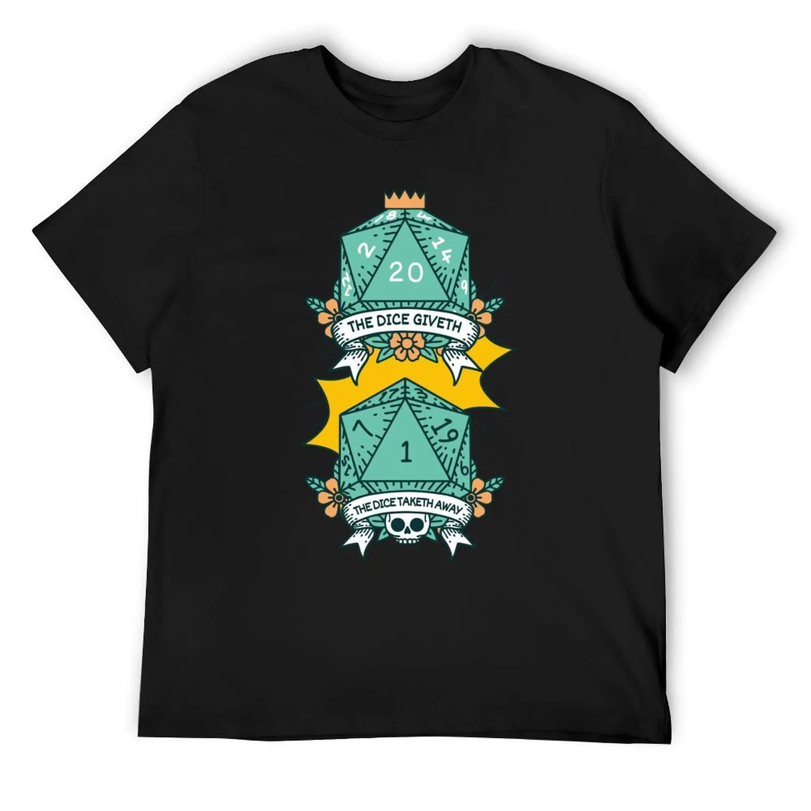 

The Dice Giveth - The Dice Taketh Away - D20 - Funny RPG T-Shirt plus sizes anime heavy weight t shirts for men