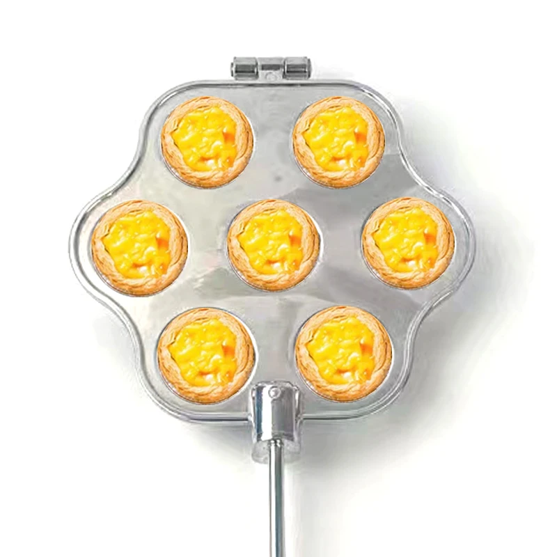 7 Holes Egg Tart Maker Machine Mold Aluminum Alloy Cake Mold Baking Forms Mold Tray for Cupcakes/Muffins/Cookies/Pies/Pudding