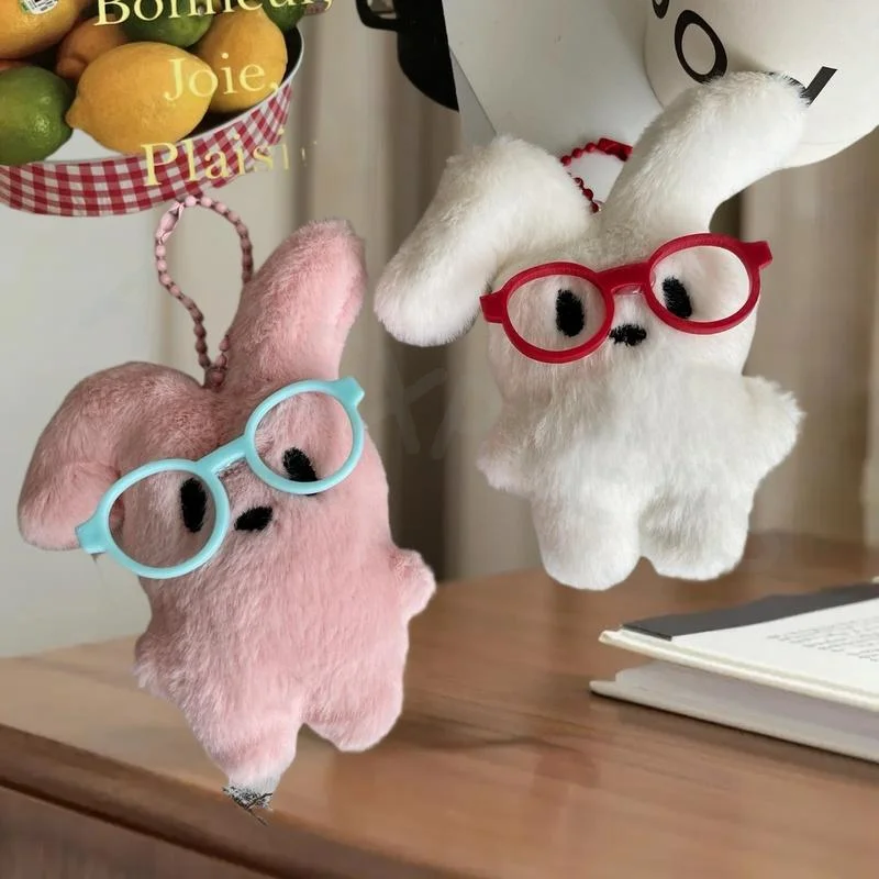 حلقة مفاتيح قطيفة على شكل أرنب أحمر على شكل أرنب؛ رائعة كديكور حقيبة الظهر وهدايا للأزواج #3