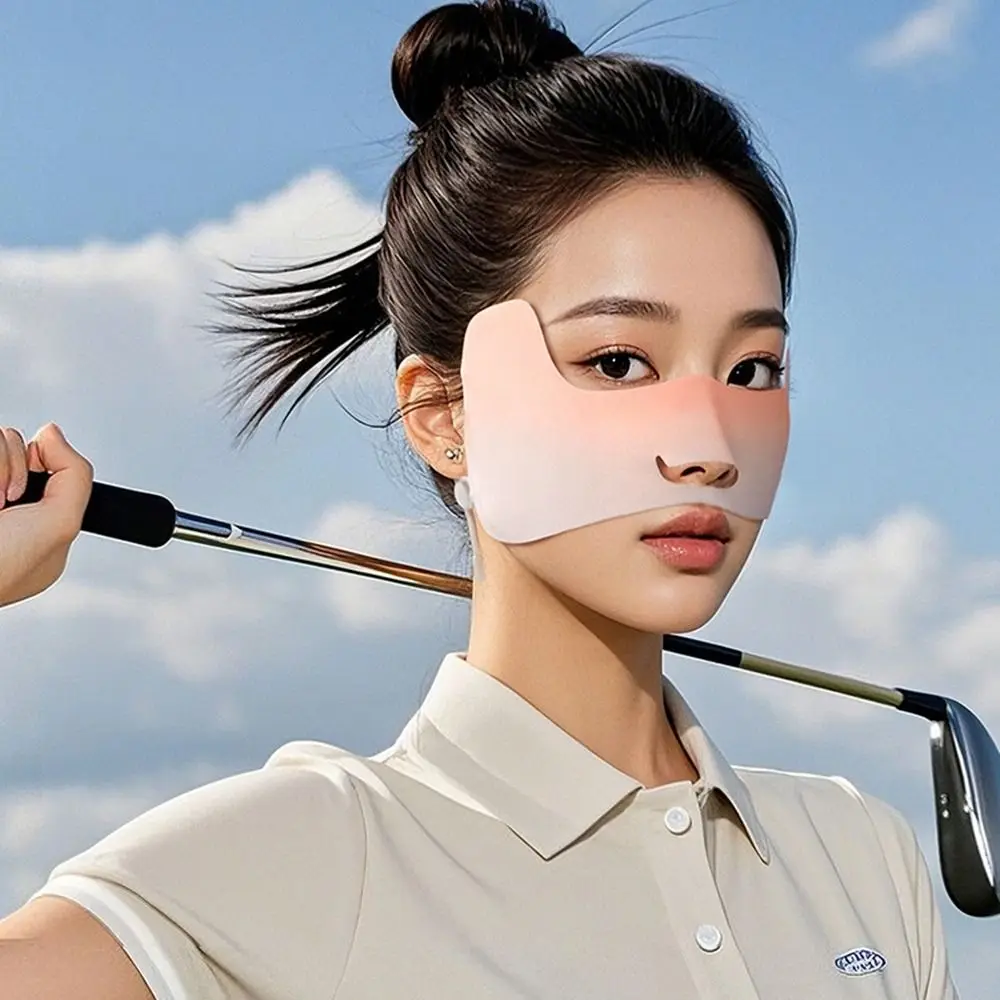 

Elastic Sunscreen Face Scarf Ice Silk Sunscreen Mask Nylon Thin Summer Face Cover Breathable UV Protection Face Gini Mask Sports