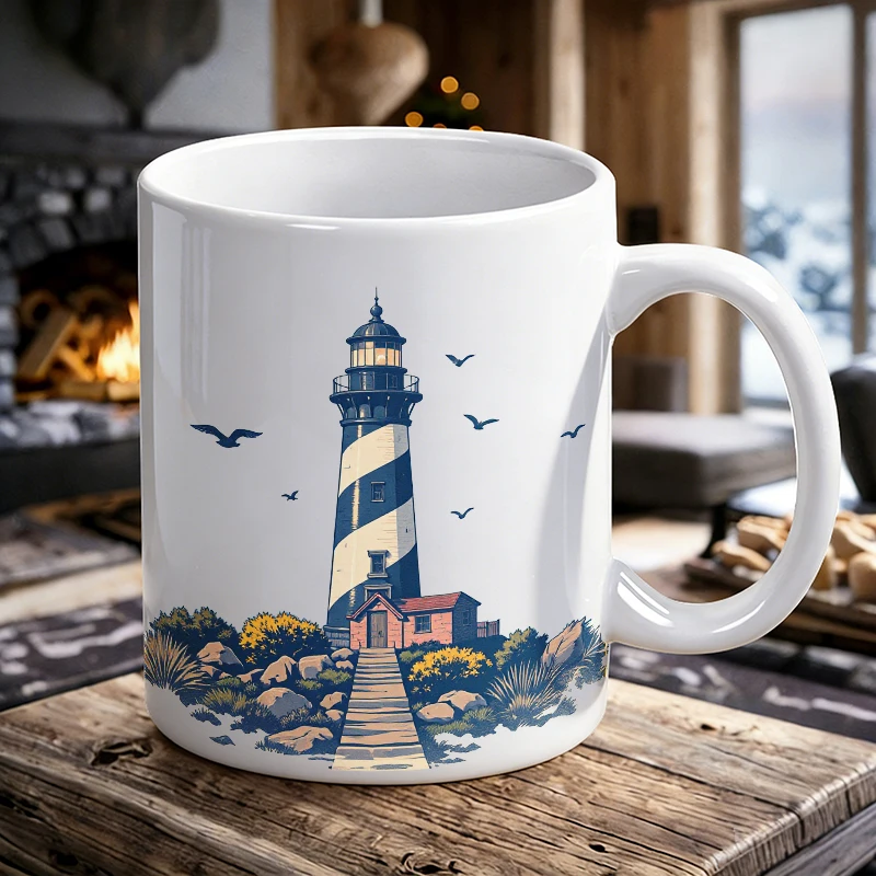 Seaside Serenity A Lighthouse's Silent Watch Mother's Day printed Mug