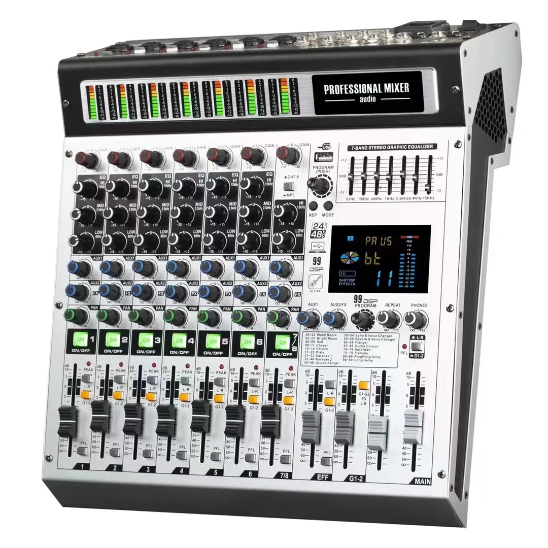 Can be connected to power amplifier computer, suitable for KTV bar wedding stage meeting system, specially equipped with mixer