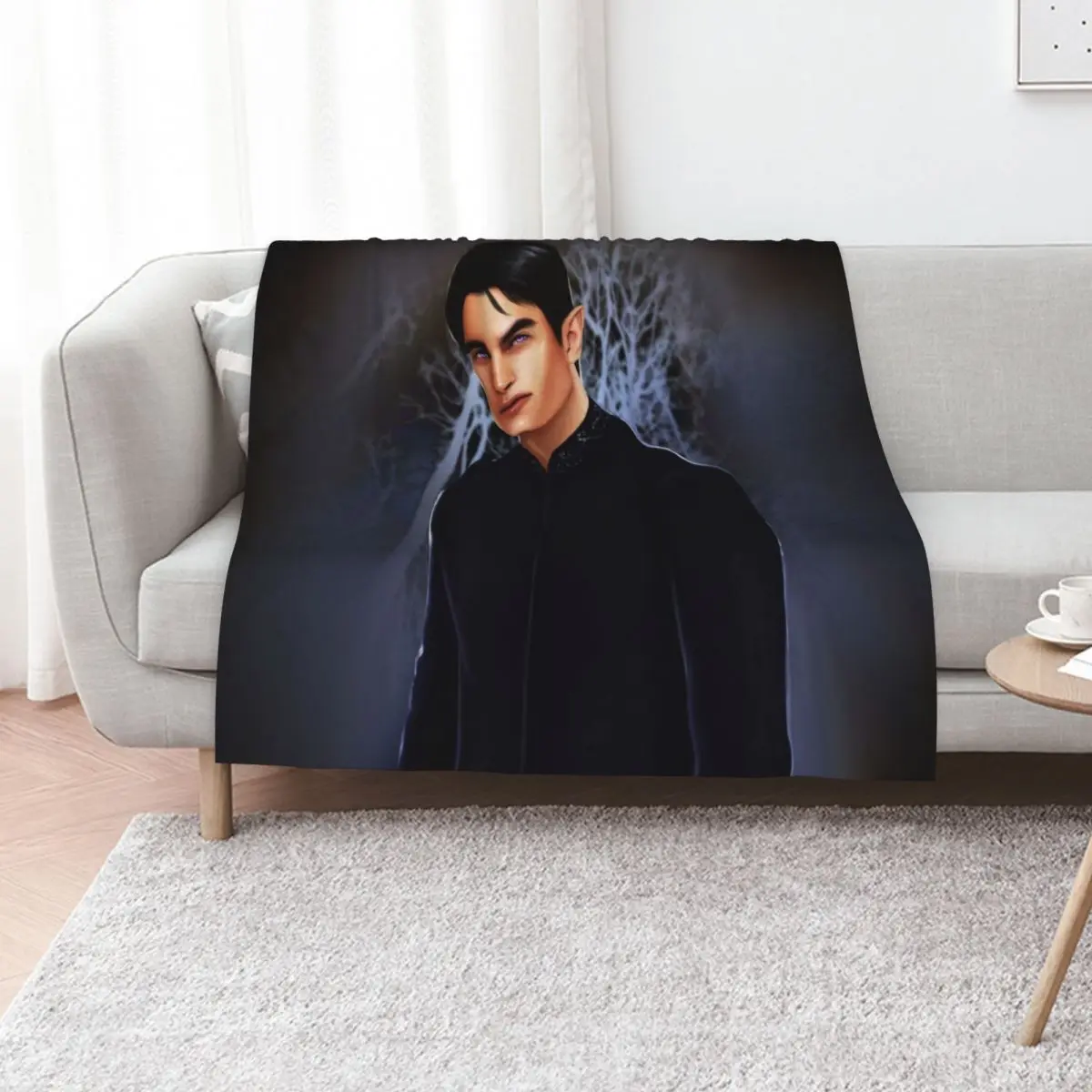 

Rhysand from ACOTAR series Throw Blanket Flannel Fabric Thin Cute Large Blankets