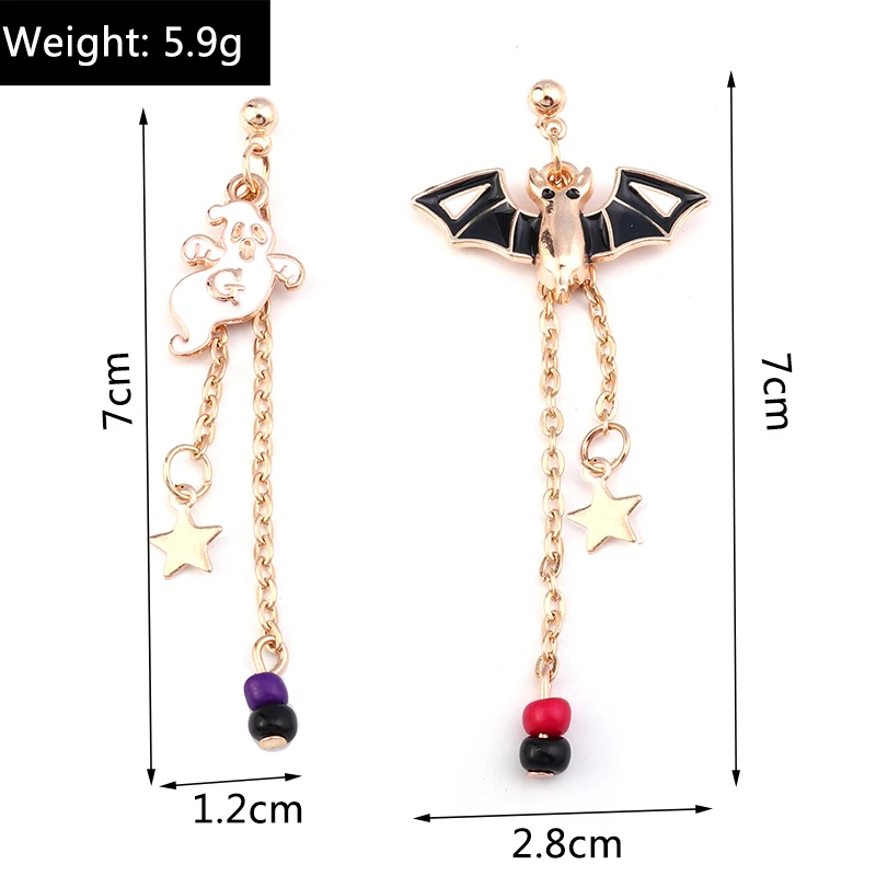 Aihua Fashion Halloween-Ohrringe, Emaille-Geister-, Skelett-, Kürbis-, Fledermaus- und Spinnen-Ohrringe für Damen, Halloween-Nacht-Party-Schmuck, Geschenke – Detail 6