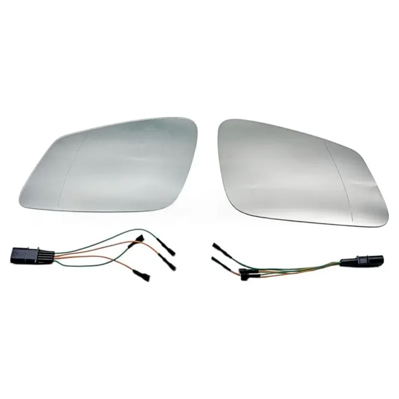 for BMW 3 5 6 7 Series Rear View Mirror Glass Heated Reverse Lens Reflector with Wiring Harness Four Plug Connector