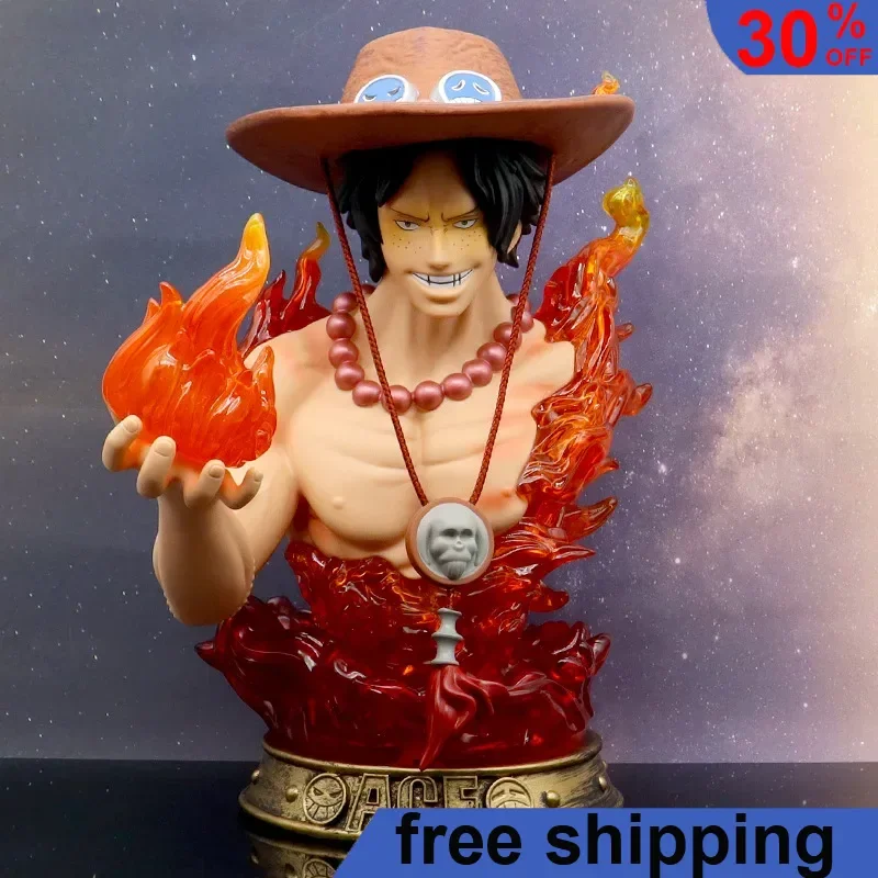 

38cm One Piece Anime Figures Sabo Portgas D Ace One Piece Flame Bound Battle Action Figure Cartoon Statues Model Doll Gift Toys