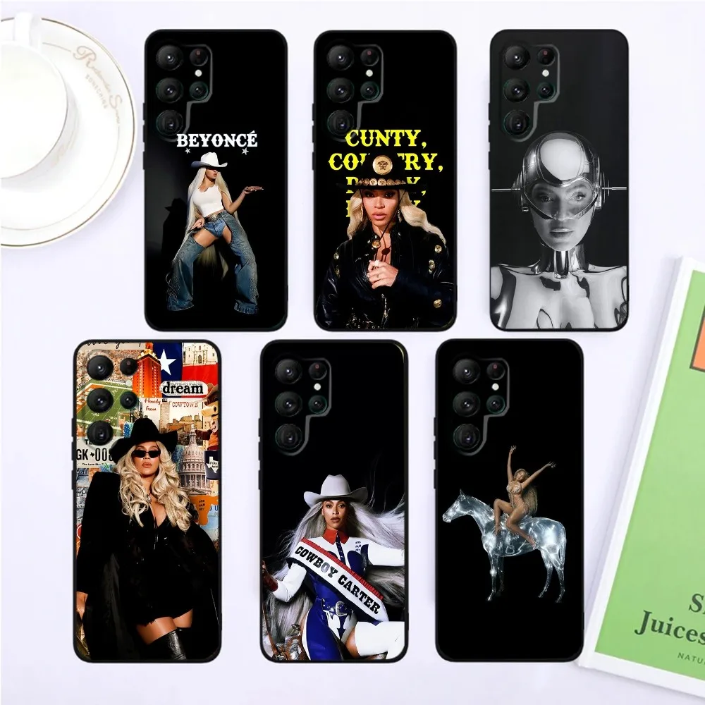 Beyonce COWBOY CARTER Phone Case For SamsungS24,S23,S22,S21,Ultra Pro S10,S30Plus,S9,20lite Black Cover