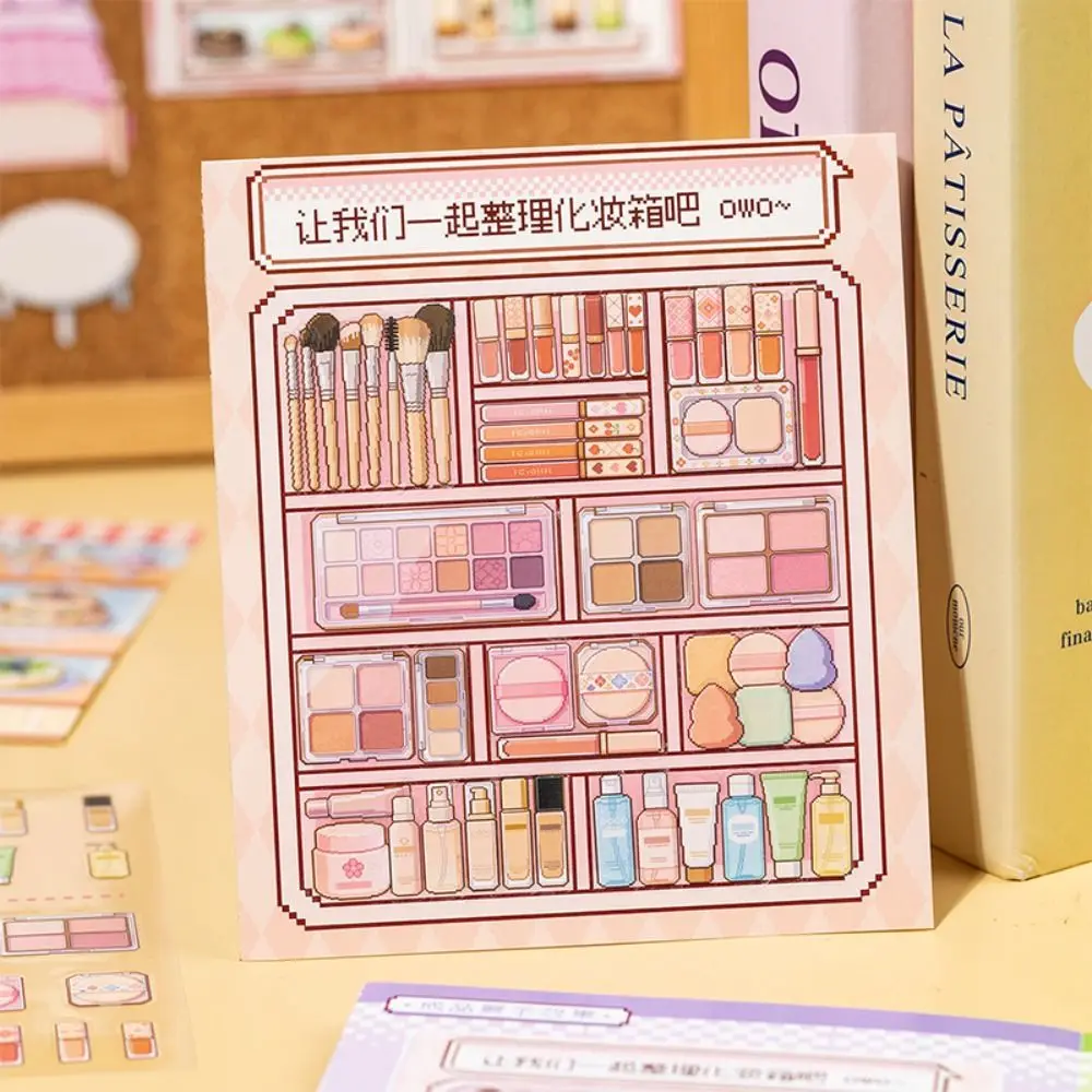 

Набор декоративных стикеров для создания миниатюрных ландшафтов: сцены из супермаркетов и домиков, для самостоятельной визуальной сборки