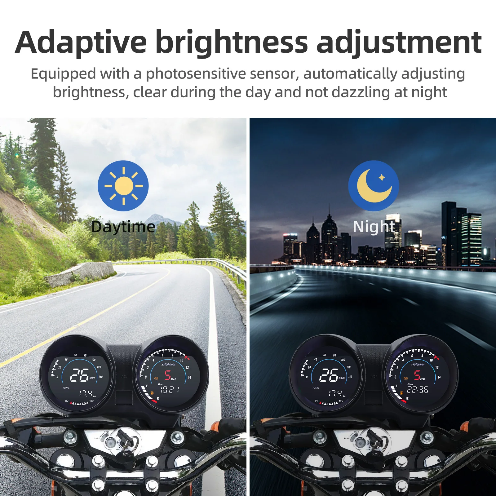 Motorcycle RPM Speedometer Voltmeter Moto 6 Gear Display Fuel Gauge for Brazil TITAN 150 Honda for Honda CG150 Fan150 2010 2012 image 6