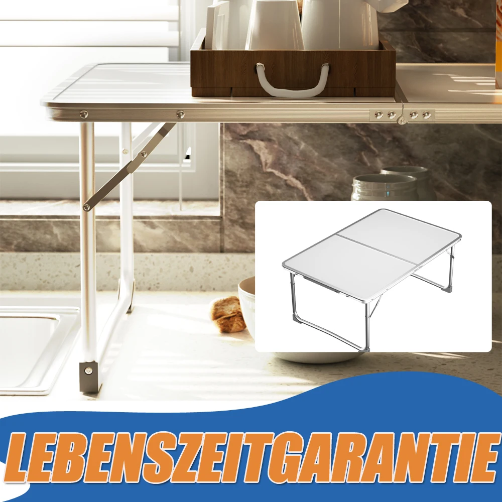 Table de camping, table pliante, table de camping pliante compacte, table de balcon pliable pour le camping, table de jardin à structure en aluminium, table pliante pour le camping dans le jardin, festivals et marchés, 60x40x26cm