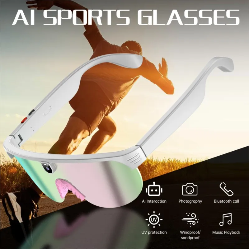 Outdoor Mountain Climbing Cycling Video Recording Photography AI Windproof Sand Proof UV Resistant Sports Sunglasses New 2026 - Detail 1