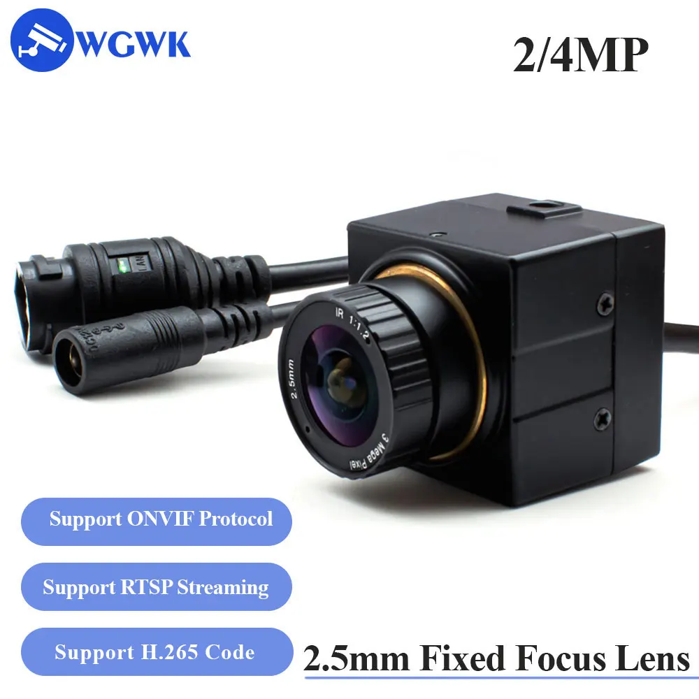 

WGWK Mini Camera Security Protection CCTV POE H.265 With 2.5mm Fixed Focus CS Lens P2P IP Camera POE48V Onvif Industrial Camera