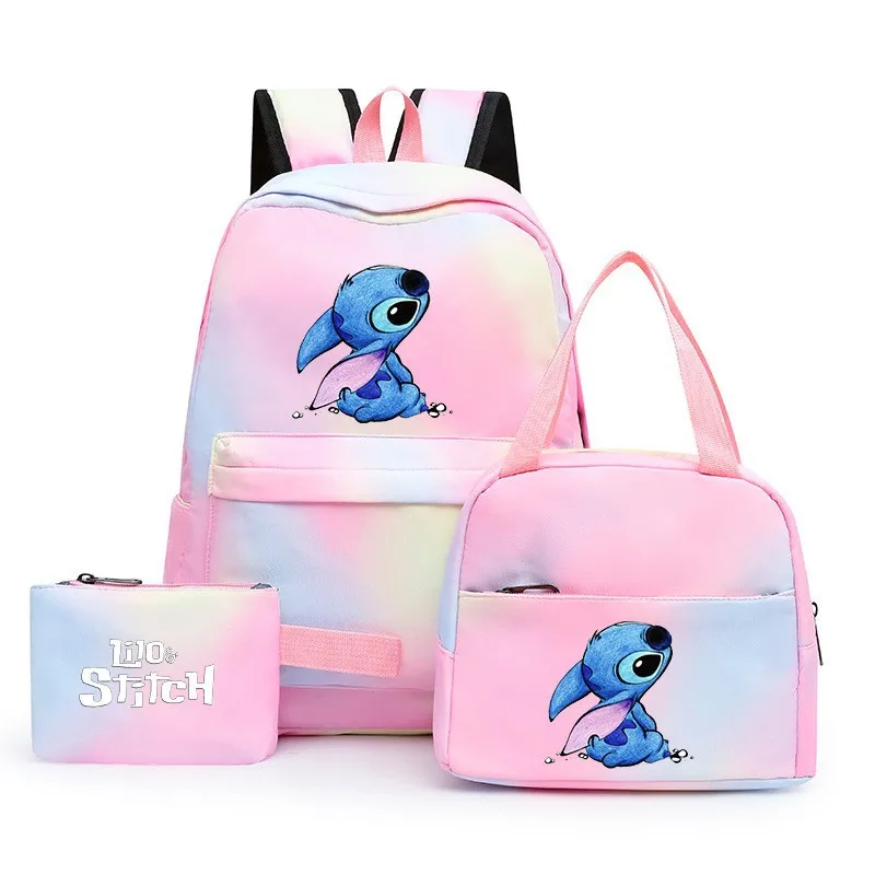 Stitch Three Piece Backpack Student Backpack Lunch Bag Three Piece Set For Men And Women Unisex Style Birthday Gift