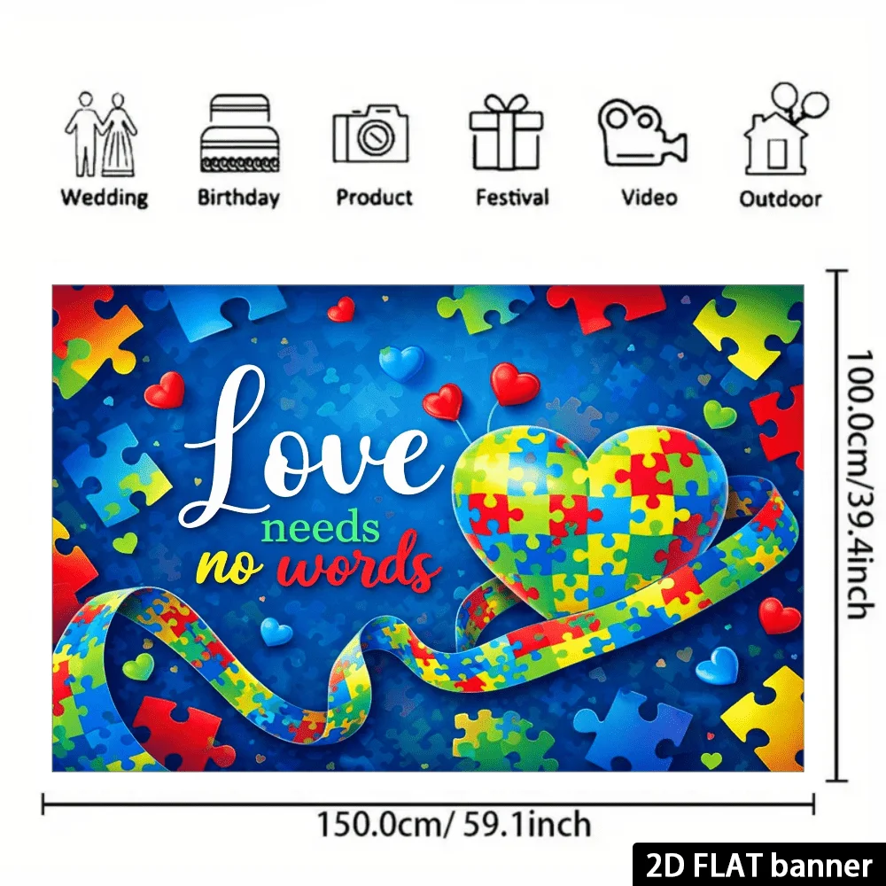 Aesthetic Love Needs No Words Puzzle Heart Tapestry Wall Decor Mural Blanket Art Print Romantic Home Decoration Gift