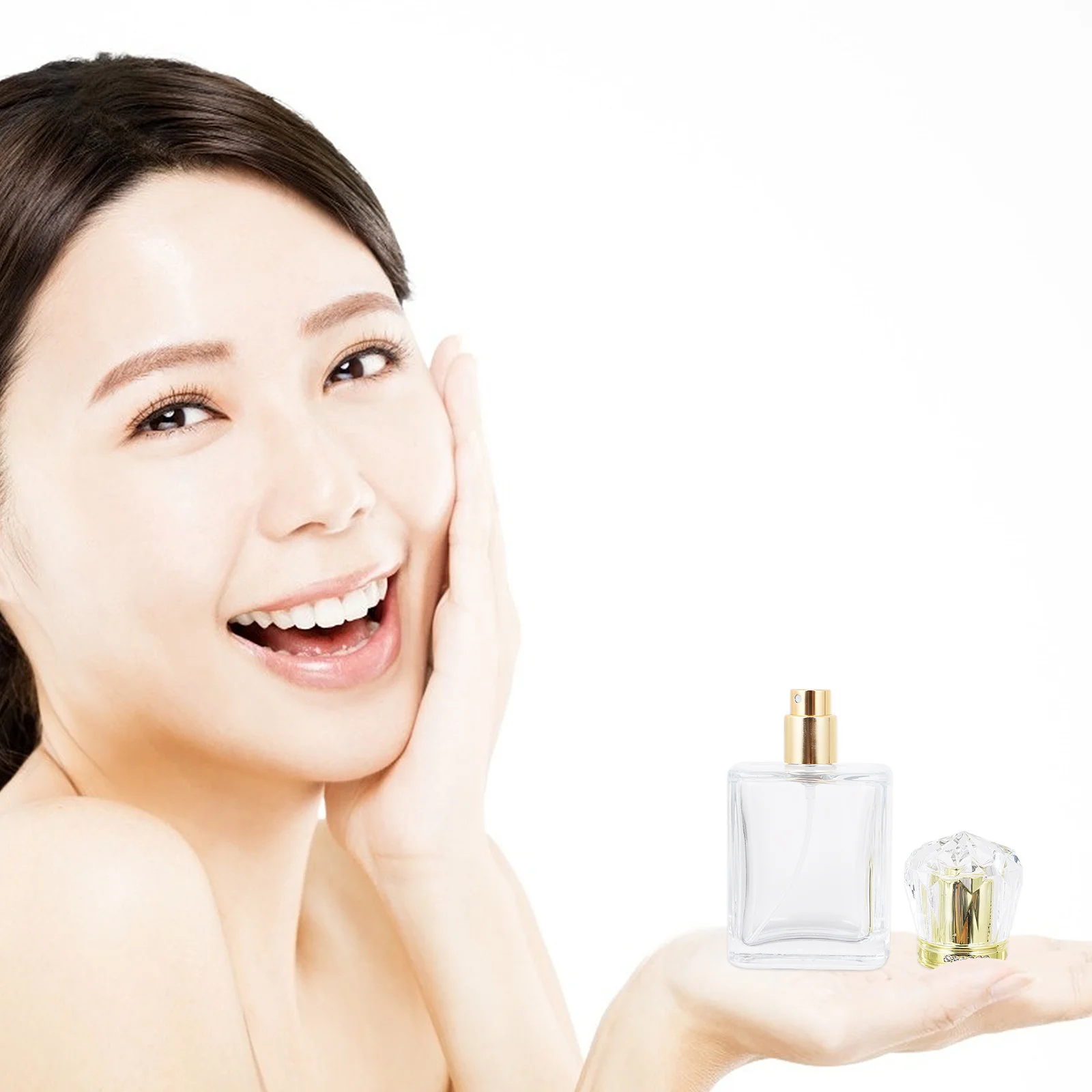 

50ml Empty Perfume Holder Airtight Travel Lotion Bottle Smooth Texture Design White Leak Proof Bottle Perfume Holder