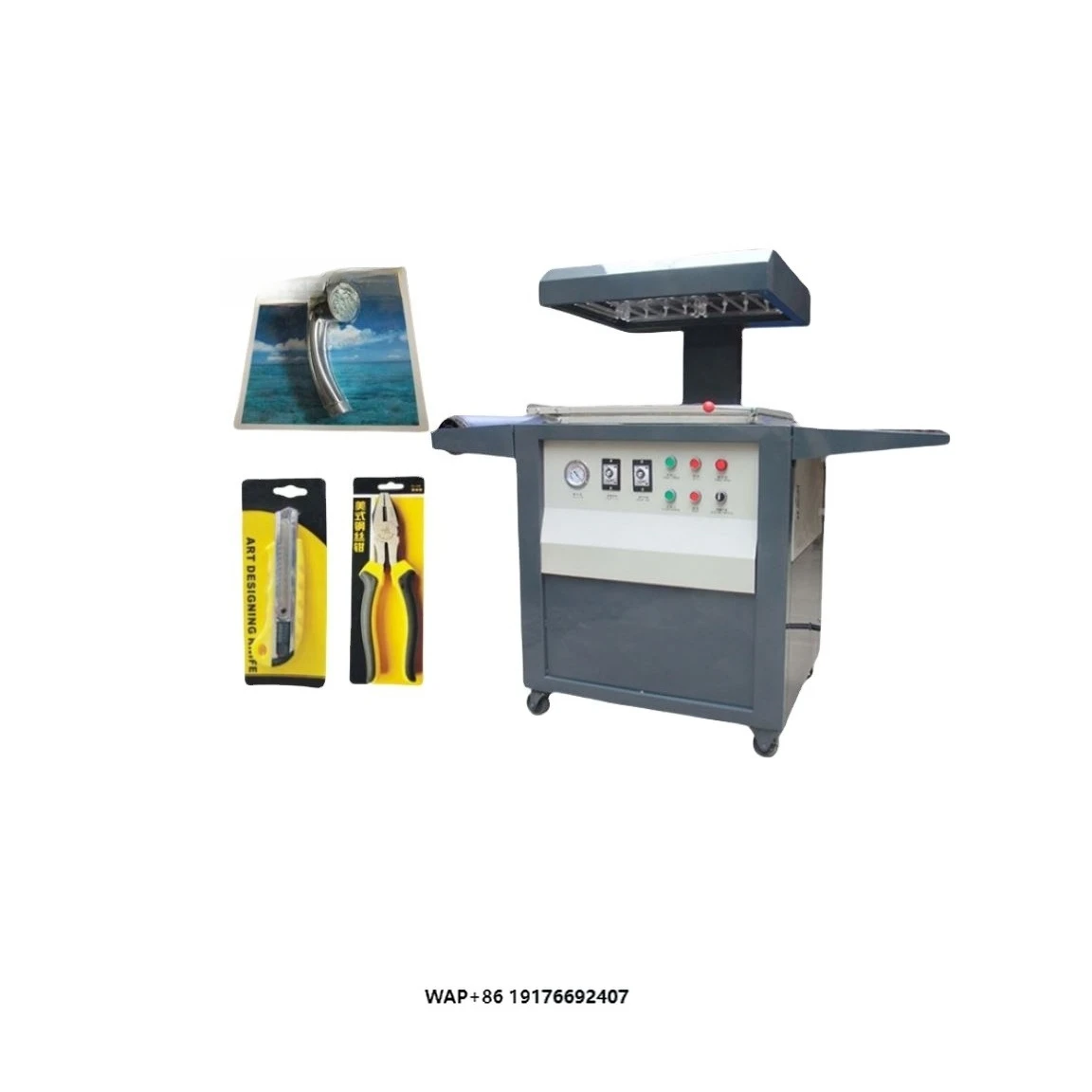 

High Speed Automatic Board Vacuum Heat Sealer Film Cardboard Packaging Machine for Hardware Tools Screw Battery Parts