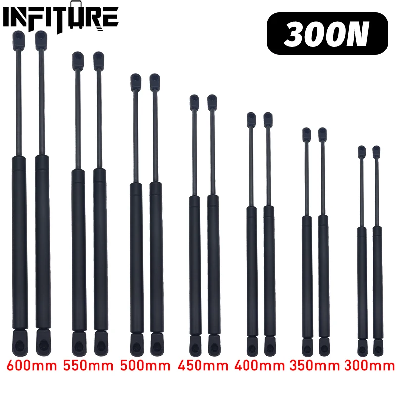 2pcs 300N 300-600mm Car Gas Struts Spring Shocks Lift Supports RV Windows Storage Damper TV Cabinet Camper Back Window Bed Cover
