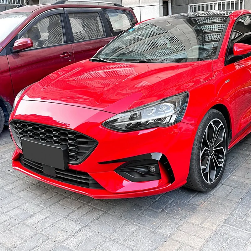 Car Front Bumper Lip Splitter Spoiler Strips For Ford Focus ST Line 2019-2022 Front Air Knife Trims Gloss Black Replacement