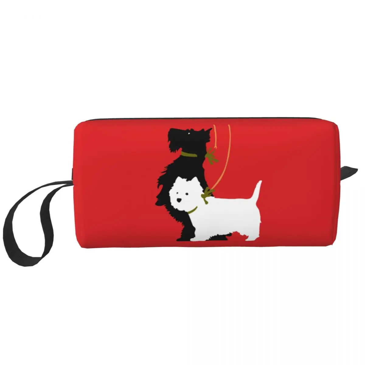 

West Highland White Terrier And Scottie Makeup Bag Travel Cosmetic Organizer Fashion Scottish Terrier Dog Storage Toiletry Bags