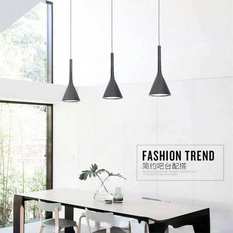 

Modern Led Pendant Lights Black White Kitchen Island Fixtures Bedroom Table Dining Room Hanging Lamp Lampshade Home Chandeliers