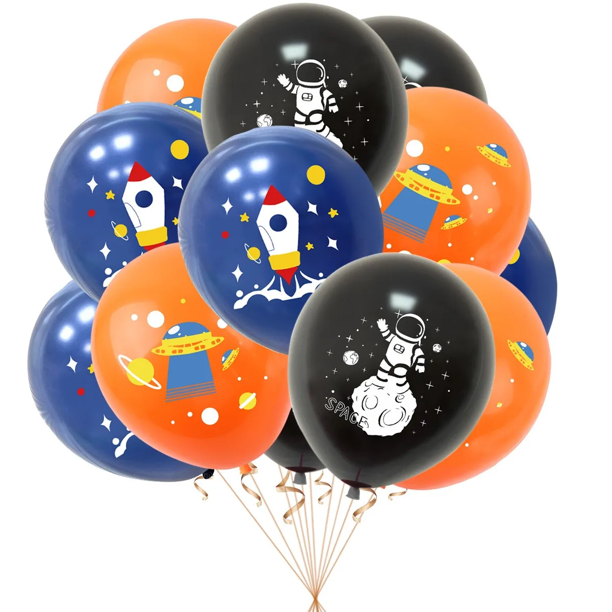 12pc 12inch  Mixed Astronaut Outer  Space  Latex Balloon Theme Kids Birthday  Party Decoration Supplies