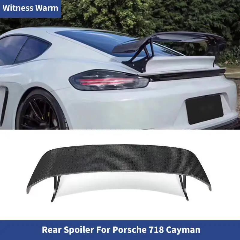 

Задний спойлер багажника, крыло для Porsche Cayman 718 T Style, задний багажник, большой спойлер, крыло из углеродного волокна/FRP, черный