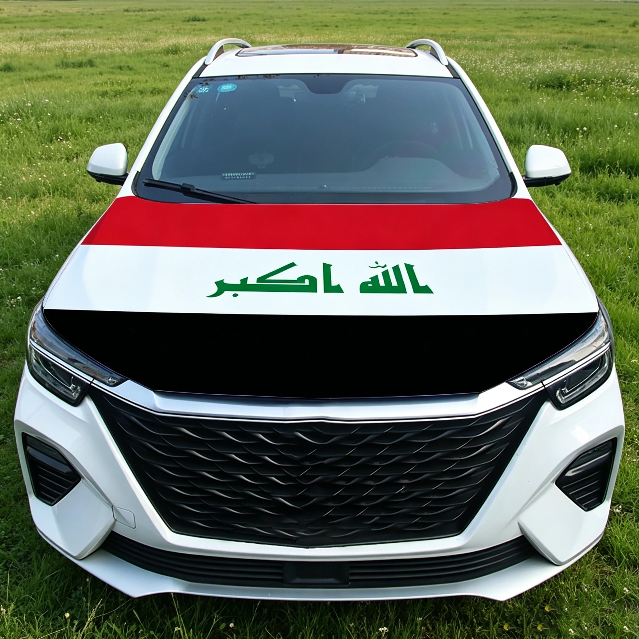 National Iraq Flag Car Engine Hood Cover Nationals Flag For Vehicle Decoration