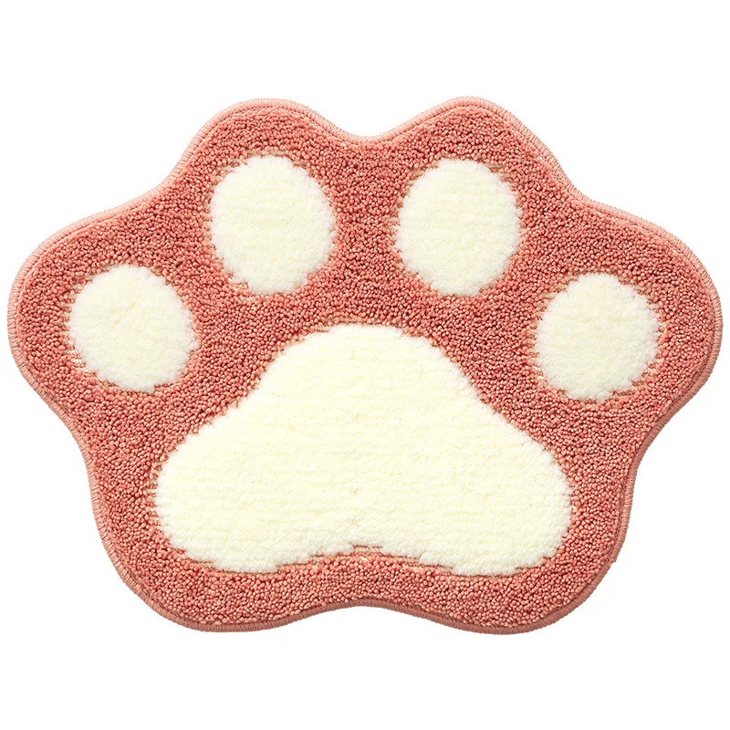 Cartoon Foot Shape Bath Mat Bathroom Door Absorbent Foot Mat Anti-slip Microfiber Bathroom Rug Machine Washable Bath Carpet