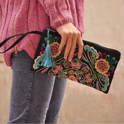 Tassel Random Ethnic Style Embroidery Handbag Vintage Embroidery Wallet Card Bag