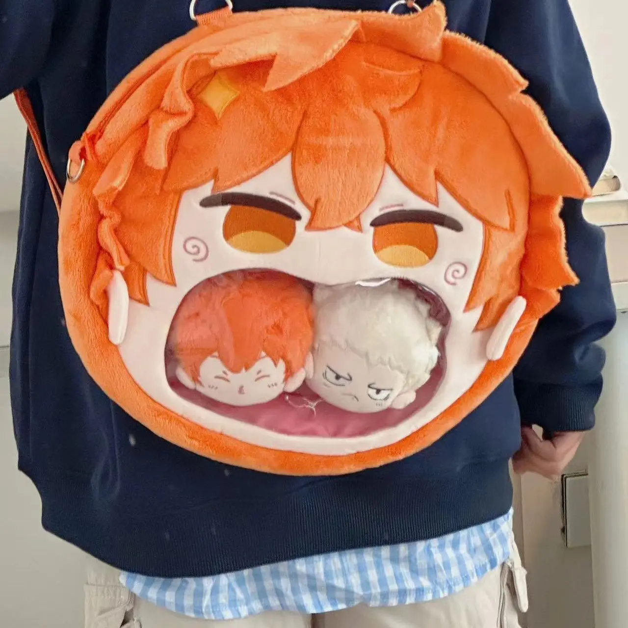 Haikyuu!! Hinata Shoyo Hinata Shoyo Pvc Plush Itabag Crossbody Bag Adjustable Shoulder Strap Large Capacity Friend Holiday Gift