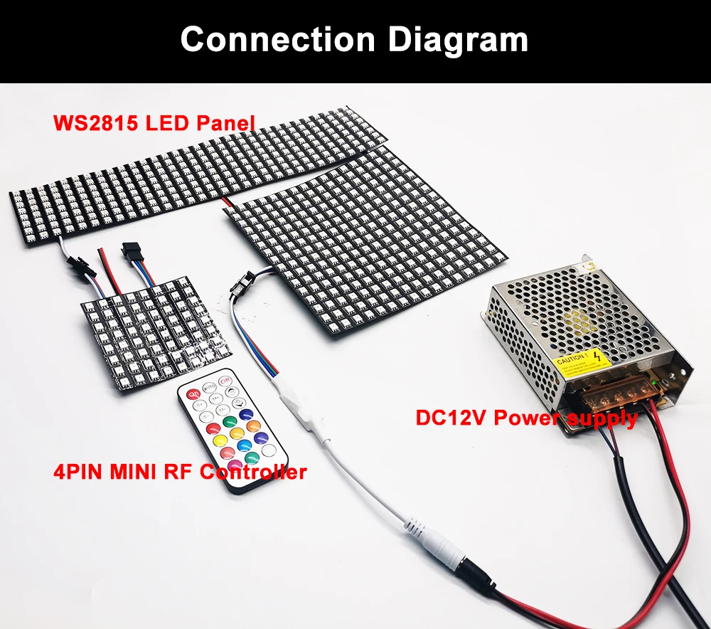 21Key Mini Led Controller RF Wireless Remote 3Pin 4Pin WS2812 WS2812B WS2811 WS2813 WS2815 Strip Light 350+ Dream Effect DC5-24V