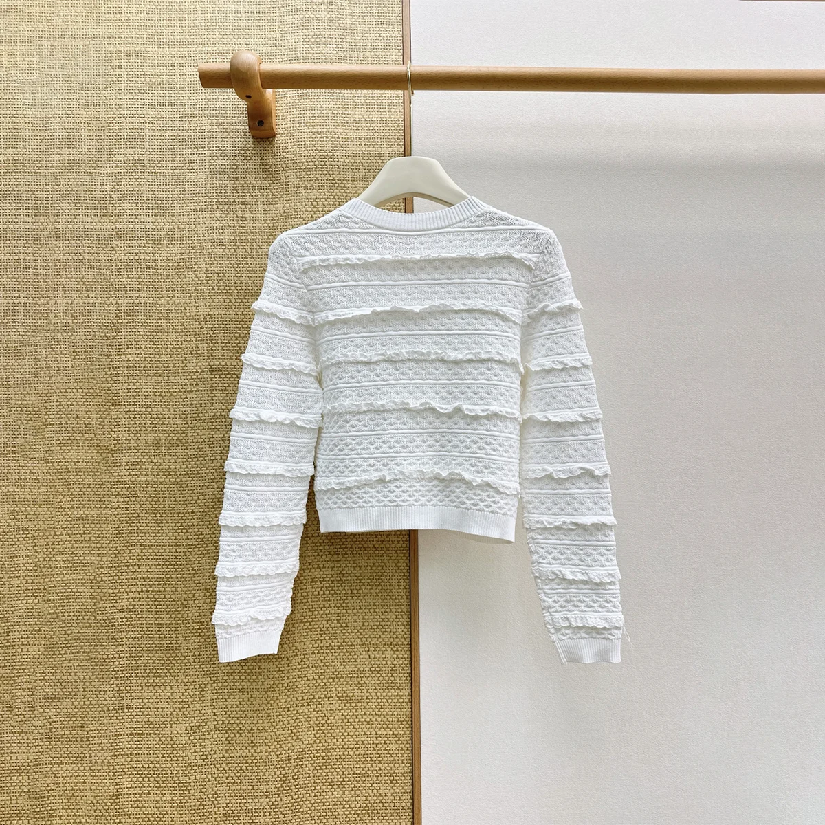 2026 High quality new women's clothing hollow out fungus edge knitted cardigan women's short and thin sunscreen jacket--hb717