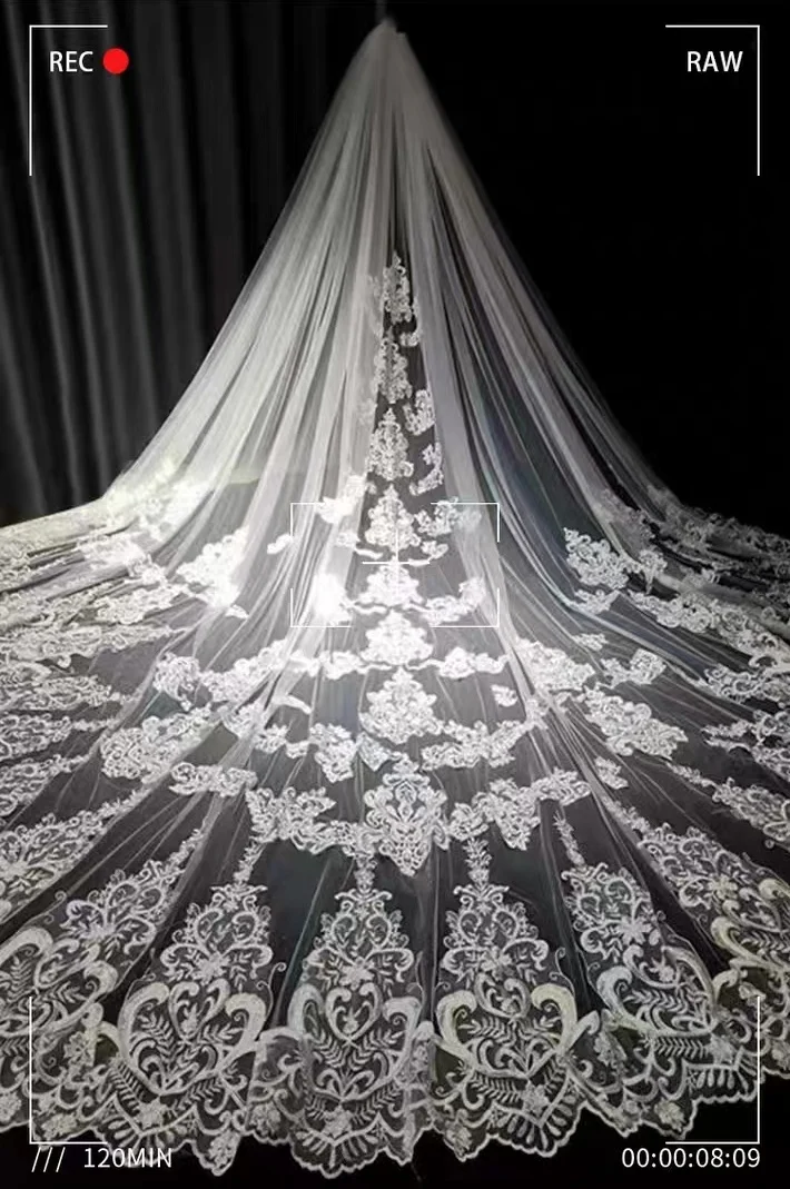Off White Unique Lace Wedding Veil Luxury Veil Cathedral Bridal Veil Wedding Accessories
