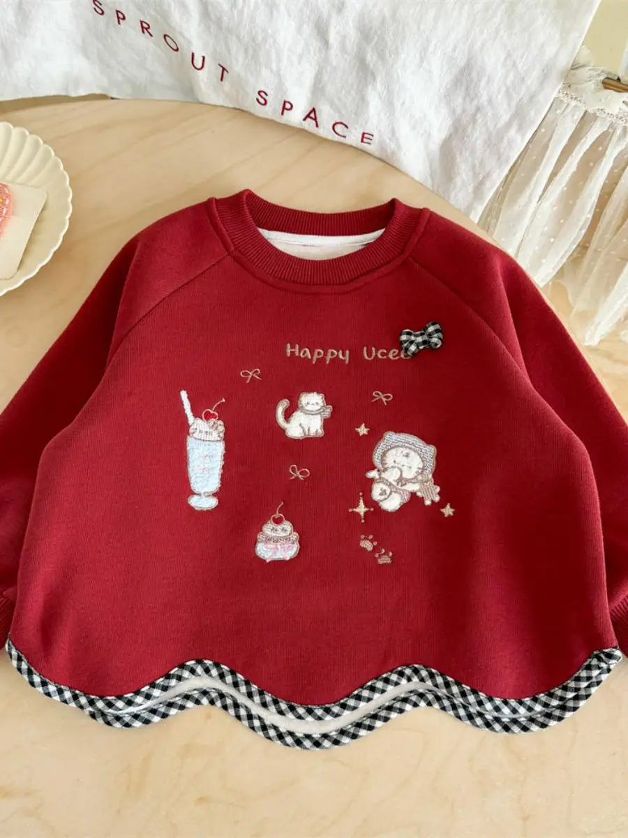 ファイオナブルな漫画キッズフーディー秋冬新作子供服女の子服ドパントレンディな服装ベビーガールズ