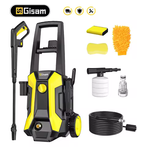Gisam 180Bar 2200W Electric High Pressure Washer Car Washer Gun Garden Washing Water Wash Spray Gun 180° Adjustable Nozzle